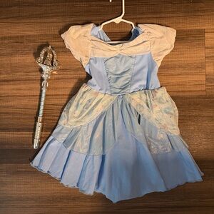 Disney Blue Princess Cinderella Costume with Wand